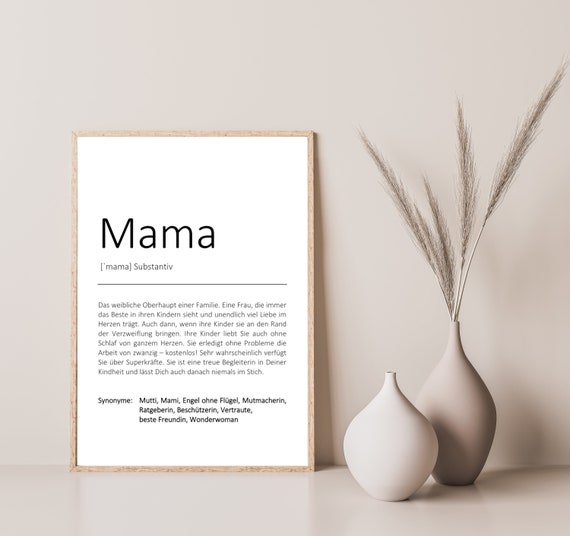 Mom Thank Mother Gift Definition Poster Print