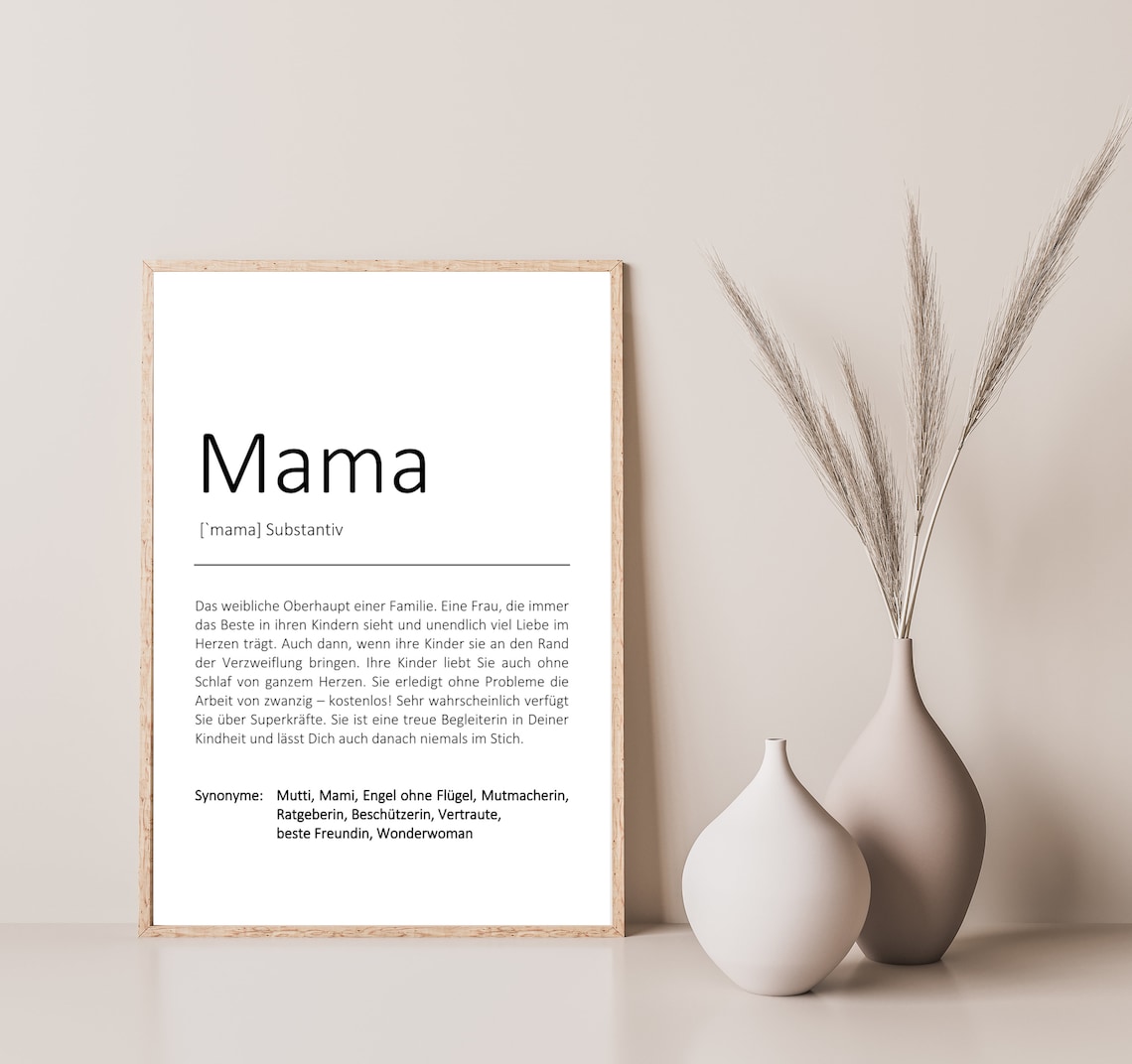 Mom Thank Mother Gift Definition Poster Print
