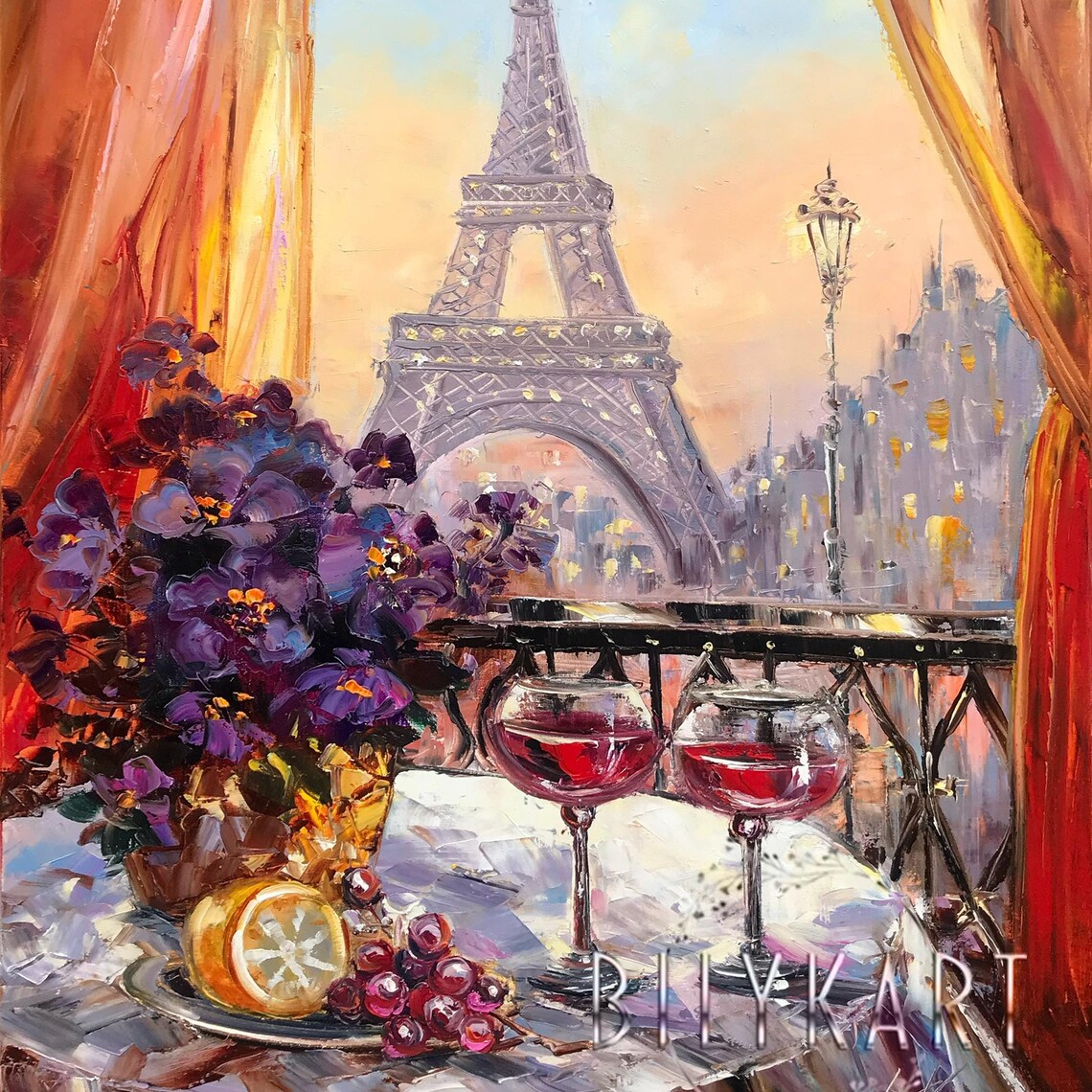 Paris Cafe, French Bistro Scene Travel Poster