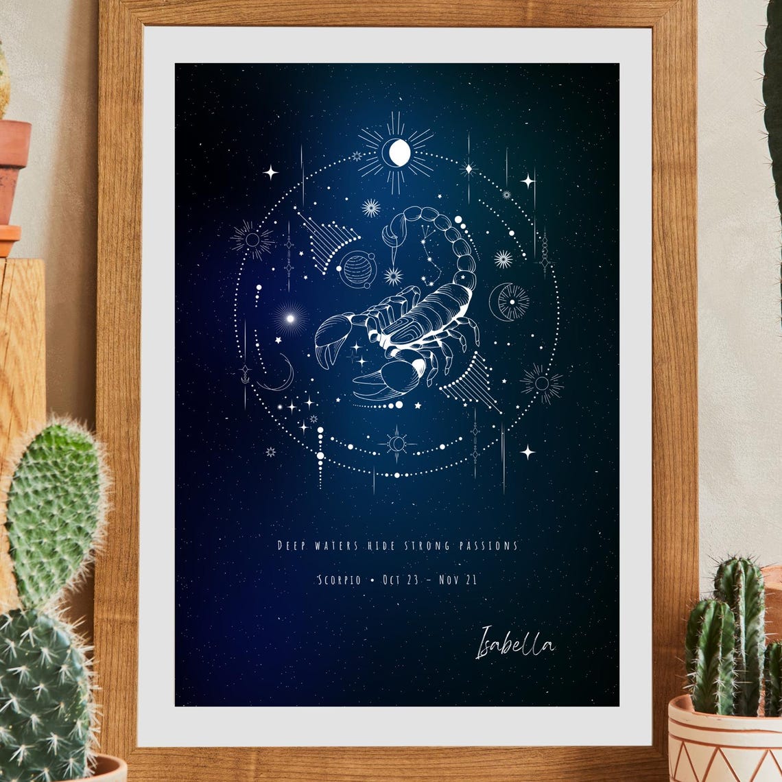 Scorpio Zodiac Scorpion Constellation Starry Night Astrology Poster