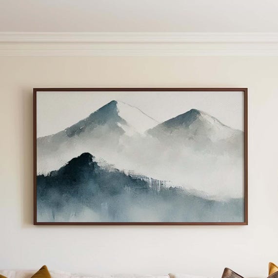 Nature Gift Mountain Wall Art Snowy Landscape Print Home Decor New Housewarming Family Rustic Scene Poster
