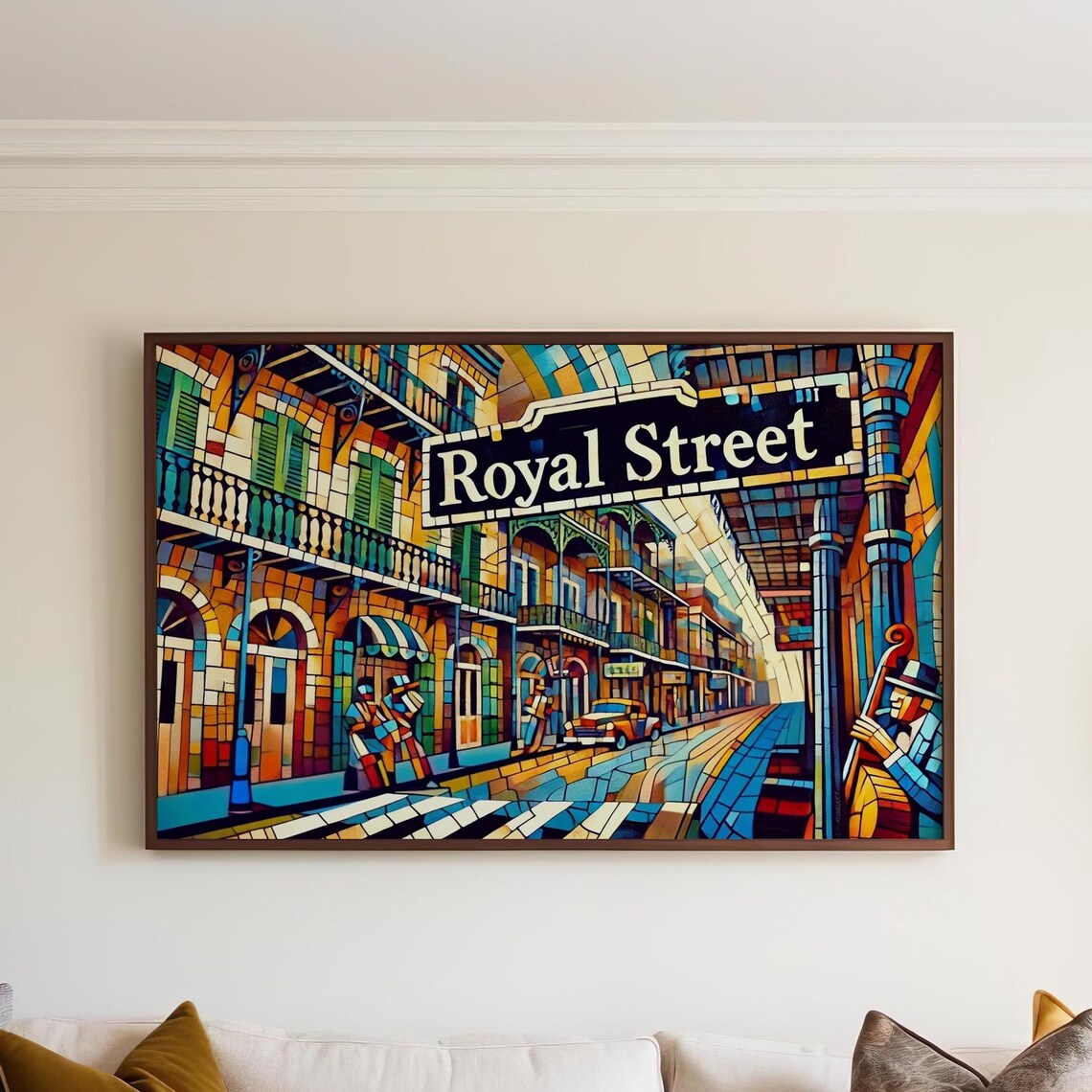 Royal Street New Orleans Louisiana Cubism Travel Poster Mosaic