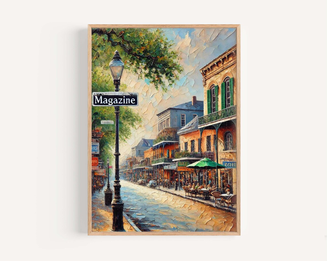 Magazine Street New Orleans Travel Poster