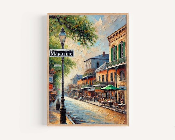 Magazine Street New Orleans Travel Poster