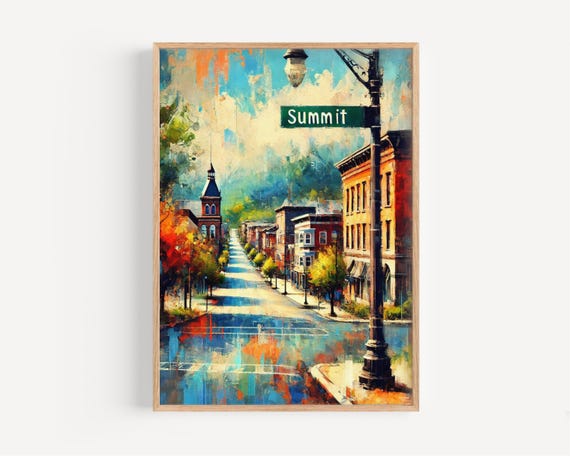 New Jersey Summit Wall Art Print Vintage Travel Poster Usa Decor Gift For Housewarming Lovers