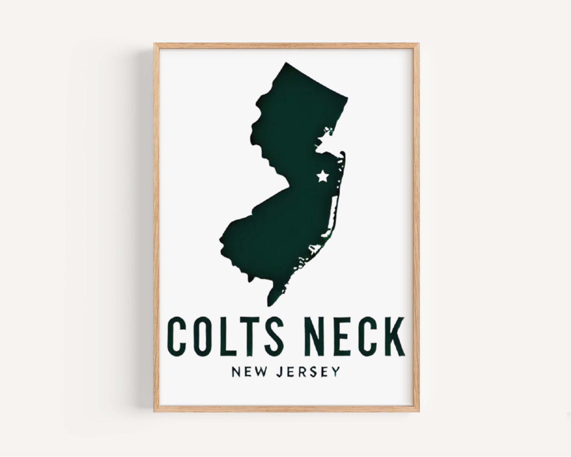 Colts Neck New Jersey State Map Minimalist Location Wall Art