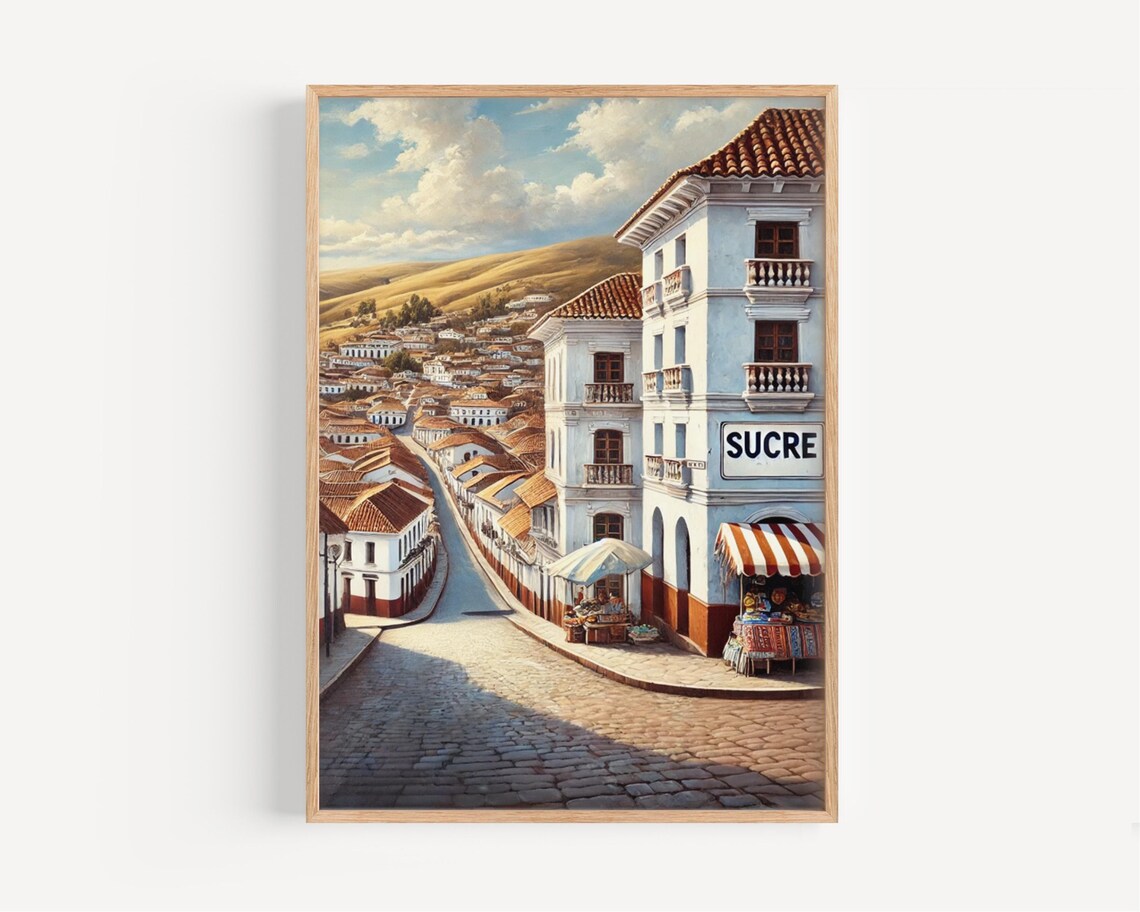 Art Sucre Wall Print Bolivia Travel Poster South Decor Housewarming Present