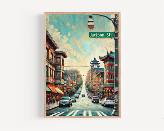Jackson Street Seattle Print Vibrant Washington Cityscape Art