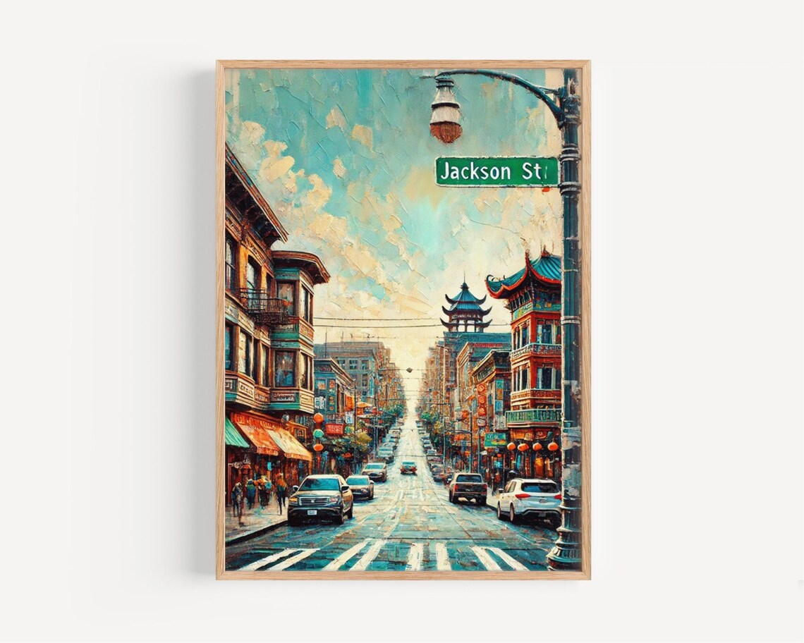 Jackson Street Seattle Print Vibrant Washington Cityscape Art