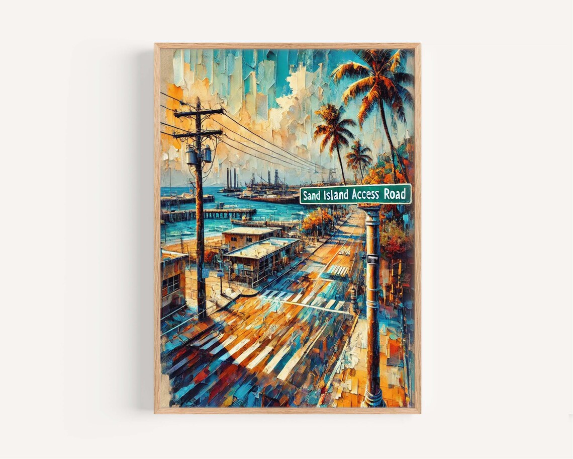 Sand Island Access Road, Oahu Travel Poster