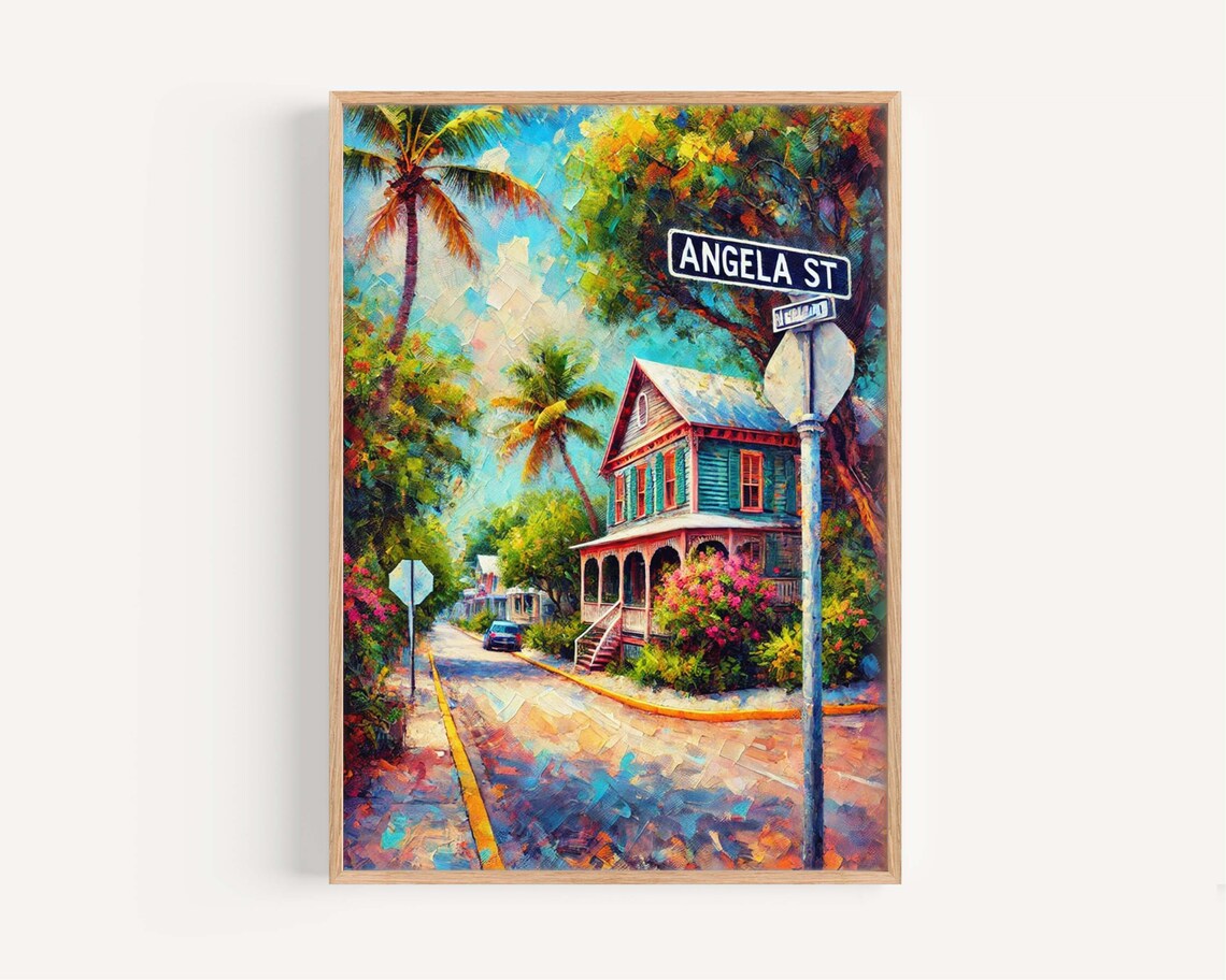 Angela Street Key West Travel Poster, Florida