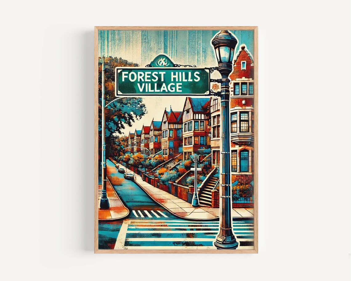 Forest Hills Village, Queens New York Travel Poster