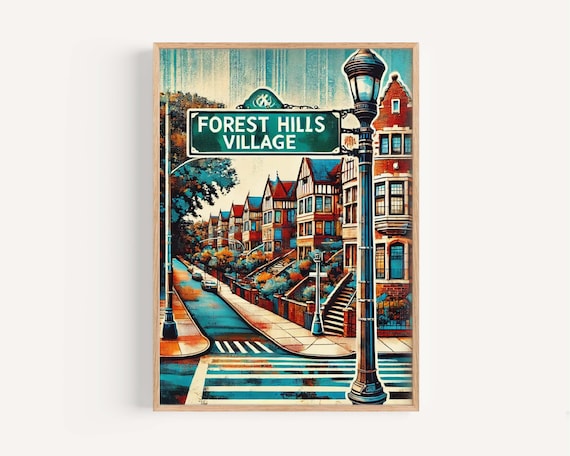Forest Hills Village, Queens New York Travel Poster