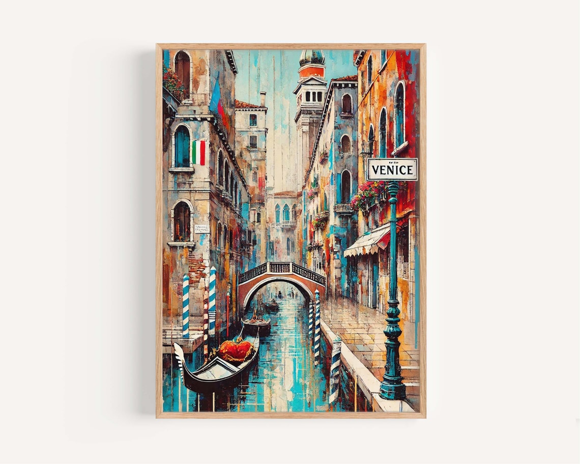 Venice Italy Travel Poster, European Decor Print