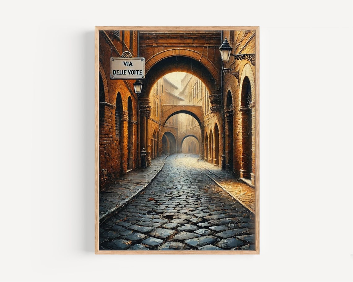 Via Delle Volte Ferrara Italy Medieval Arch Alley Painting Wall Art