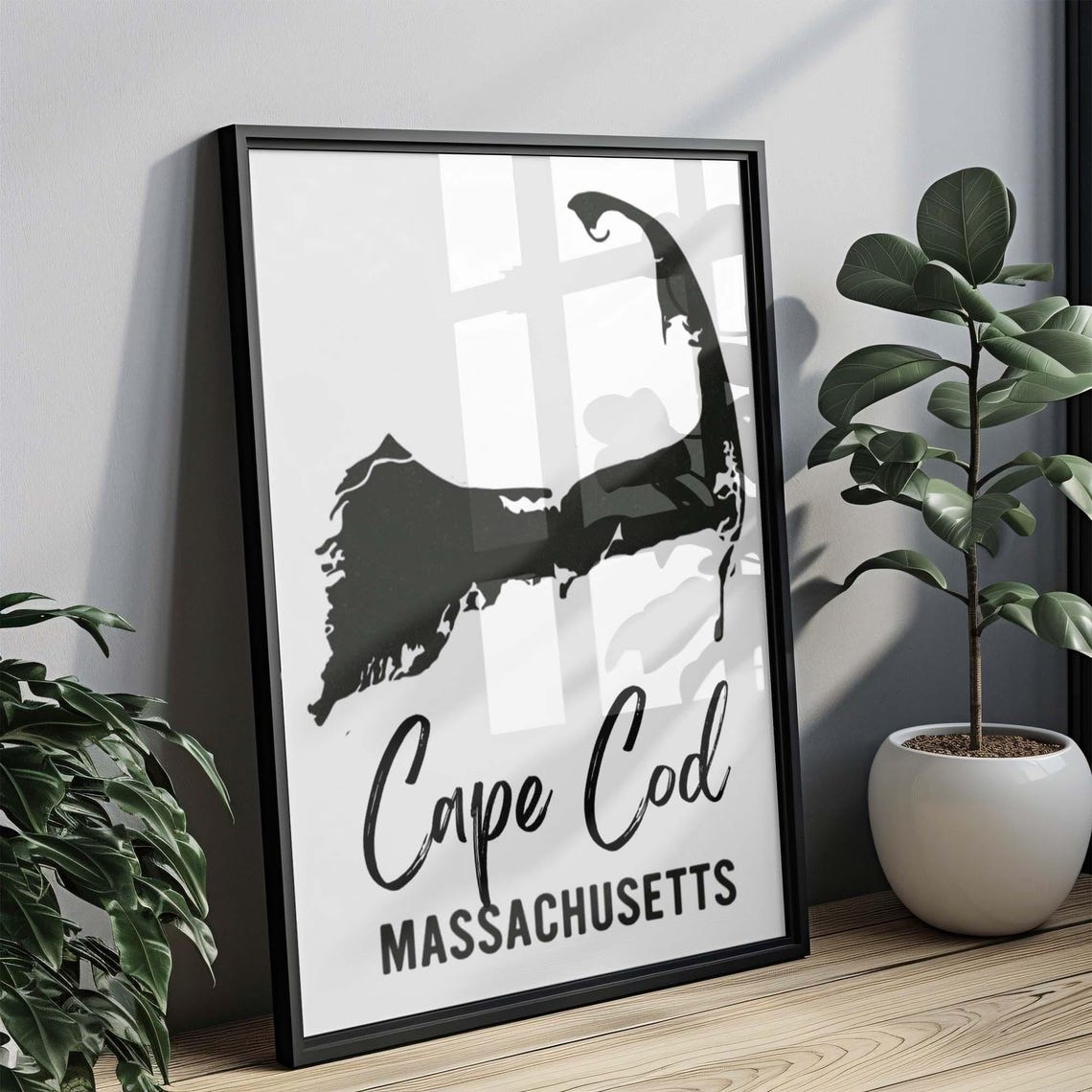 Cape Cod Massachusetts Map Silhouette Minimalist Travel Poster