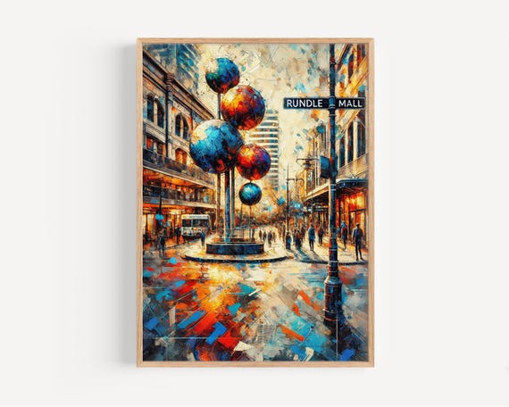 Rundle Mall Wall Art Print Adelaide Travel Poster Australia Gift Home Decor Housewarming Present