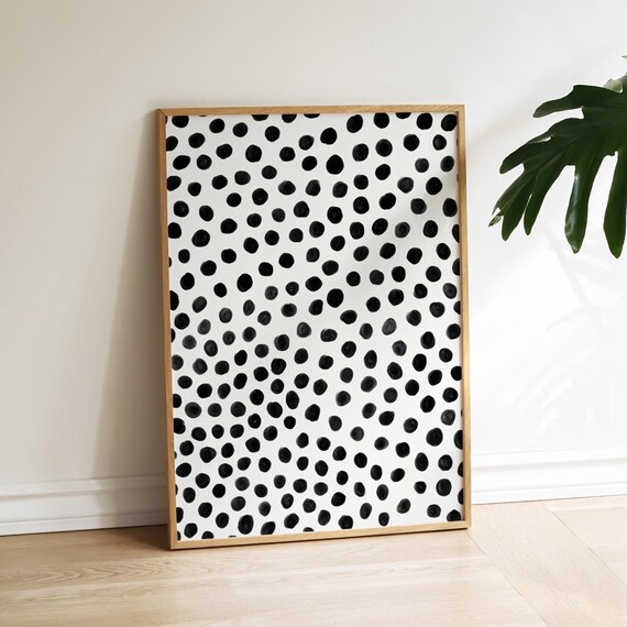 Polka Dot Poster Abstract Wall Art Contemporary Home Decor Minimalist Print Brush Stroke Neutral
