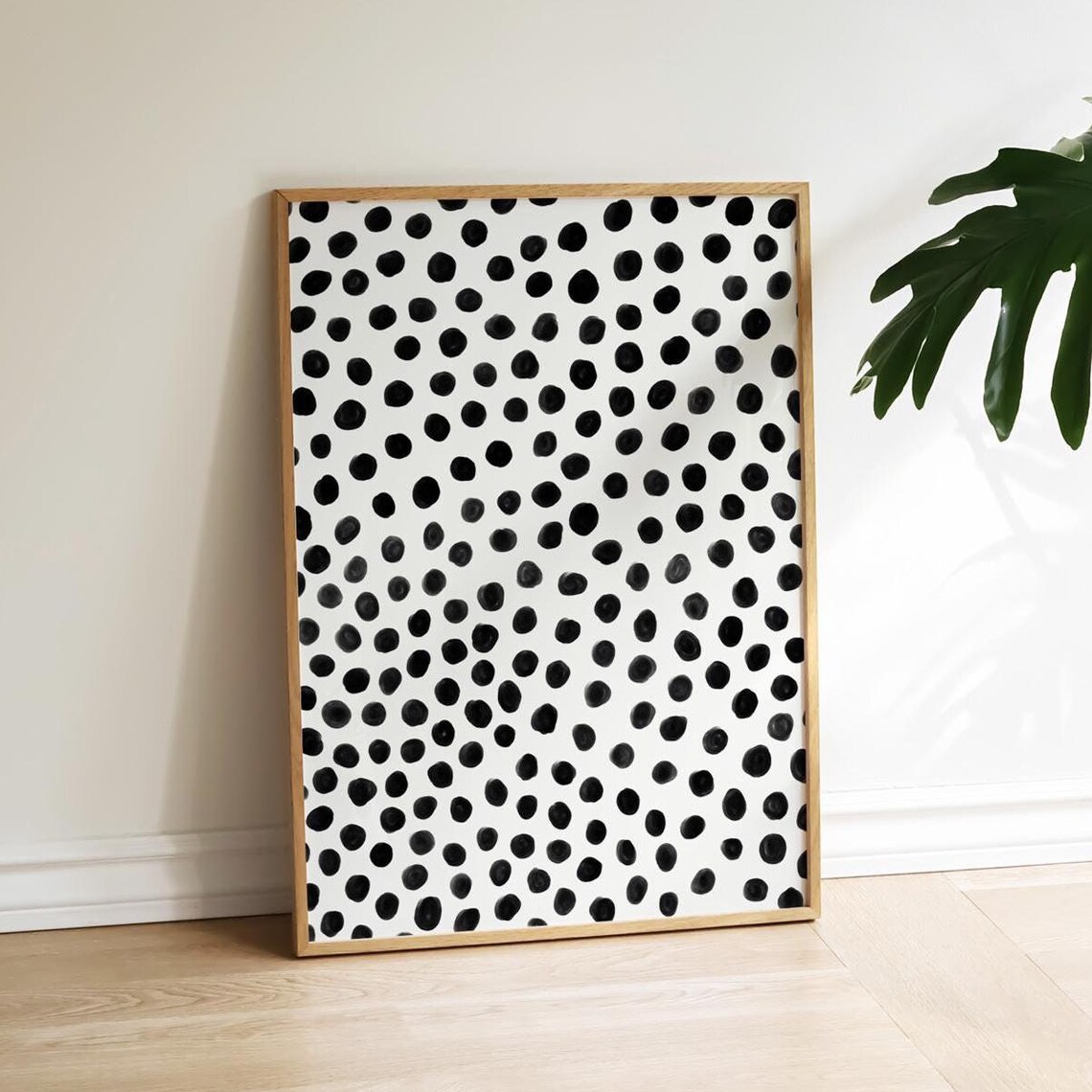Black Polka Dot Hand Painted Minimalist Scandinavian Wall Poster