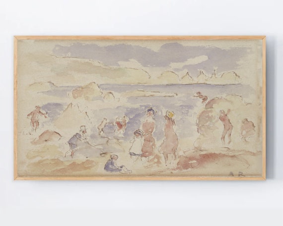 Samsung Frame Tv Neutral Vintage Art Auguste Renoir Beach Scene French Painting The Classic Abstract Instant