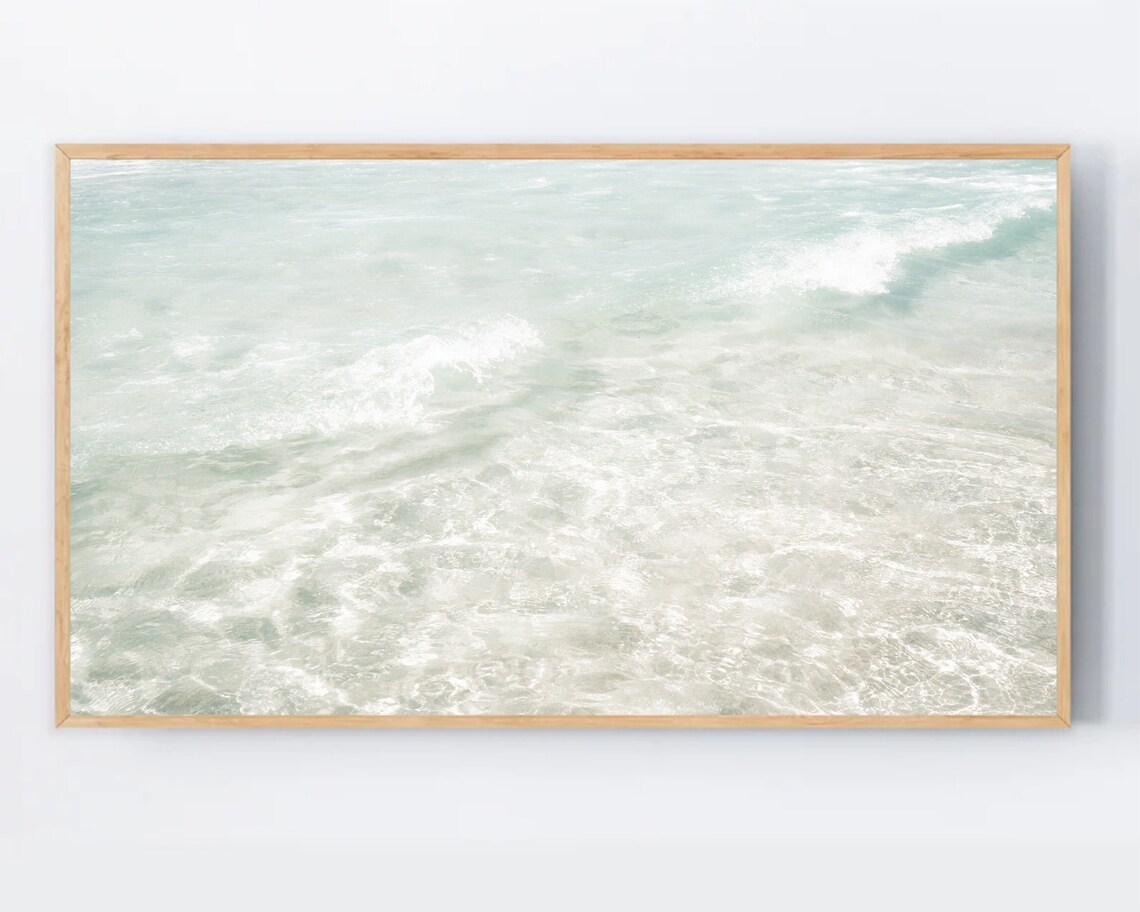 Turquoise Ocean Wave Photo Poster Light Blue Sea Summer Beach Wall Decor