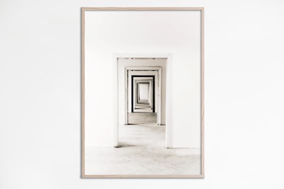 Minimalist Archway Photography Poster, White Door