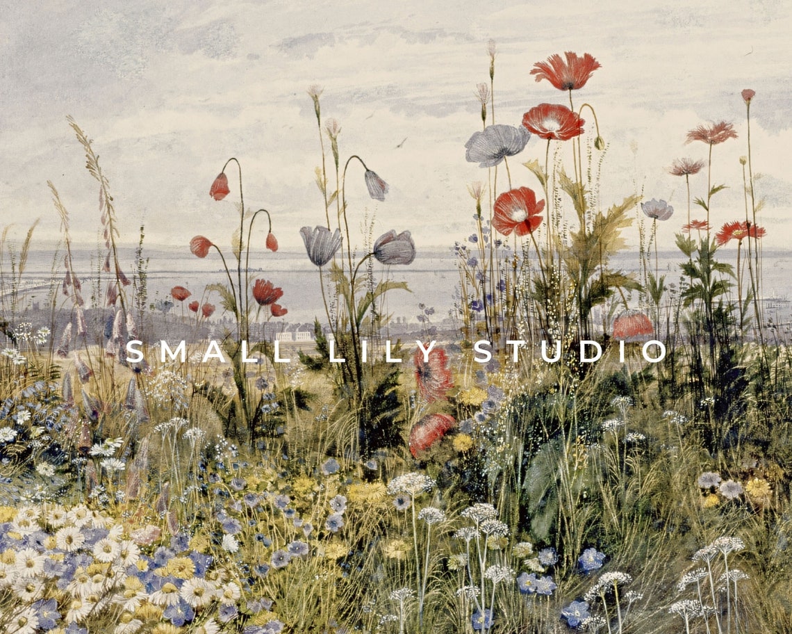 Frame Tv Art Summer Wildflower Field By Sea Vintage Spring Field Of Flowers Tv Art Warm Tone Cottagecore Tv Art Tv30 - Image 4