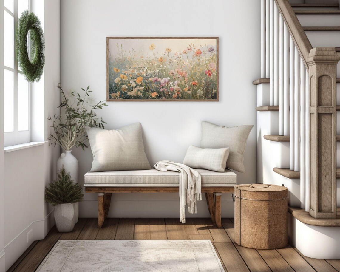 Summer Wildflower Field Vintage Style Art Print - Image 3
