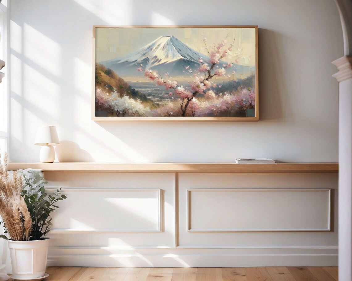 Mt Fuji Spring in Japan Art Print, Seasonal Landscape - Image 3