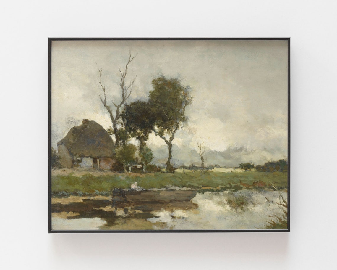 Vintage Landscape Prints Country Painting Vintage Painting Landscape Wall Art Vintage Art Farmhouse Prints Art