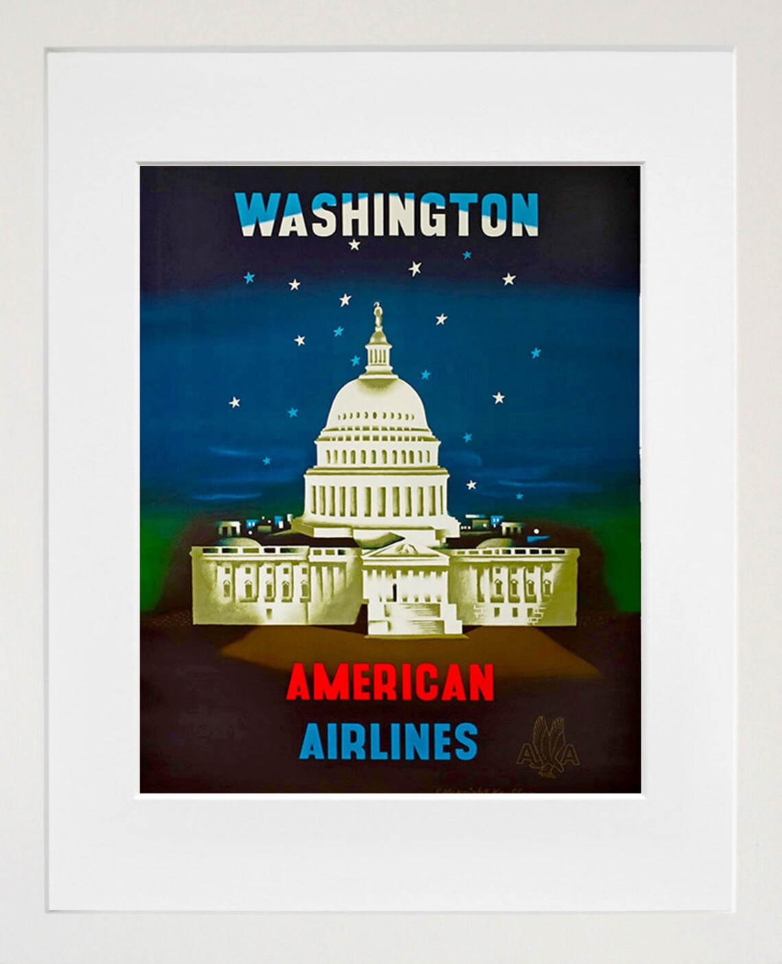 Washington DC Vintage Travel Poster, Home Decor
