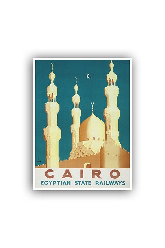 Cairo Egypt Art Print Travel Poster Egyptian Home Decor Gift Xr1002
