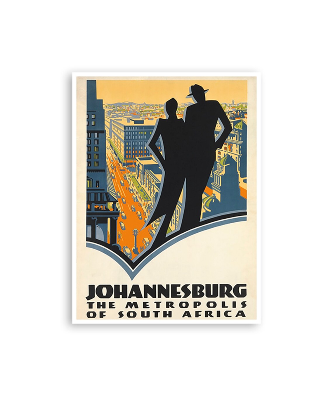 Johannesburg Metropolis South Africa City Art Deco Travel Poster