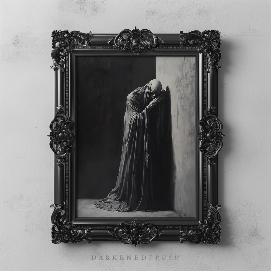 Gothic Grim Reaper Wall Art Dark Academia Spooky Horror Home Decor Macabre Skeleton Print Creepy Halloween