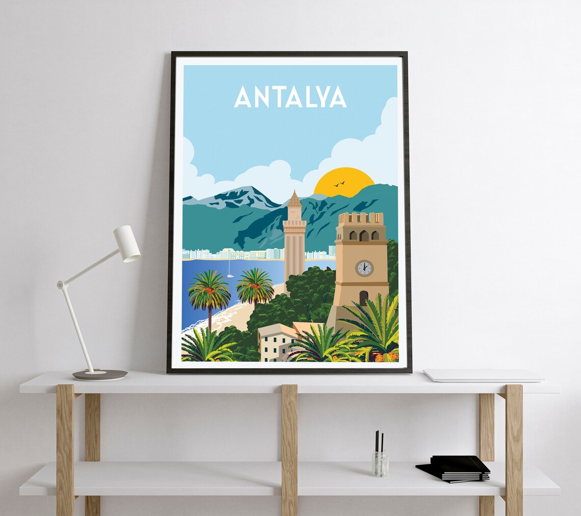 Antalya Travel Poster, Turkey Travel Art Print - Image 2