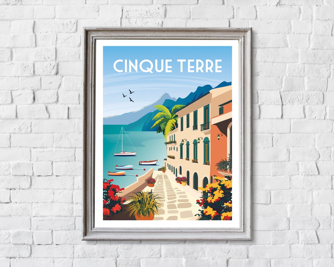 Cinque Terre Travel Poster, Italy Travel Print - Image 2