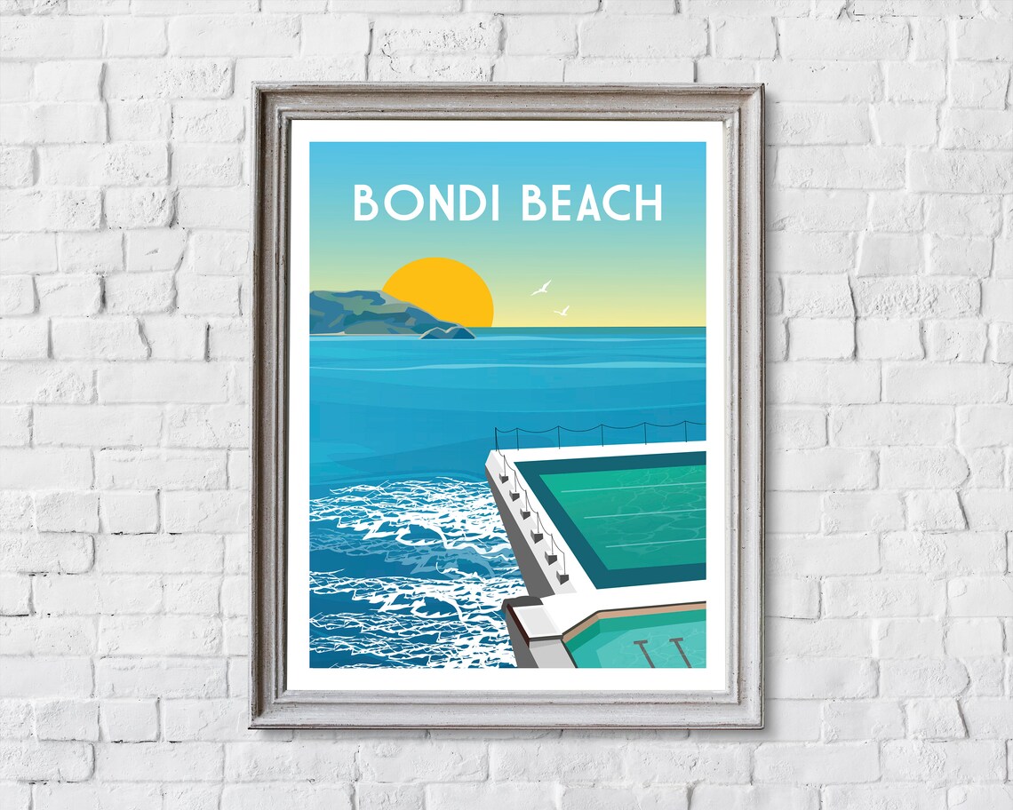 Bondi Beach Sydney, Australia Travel Art Print - Image 2