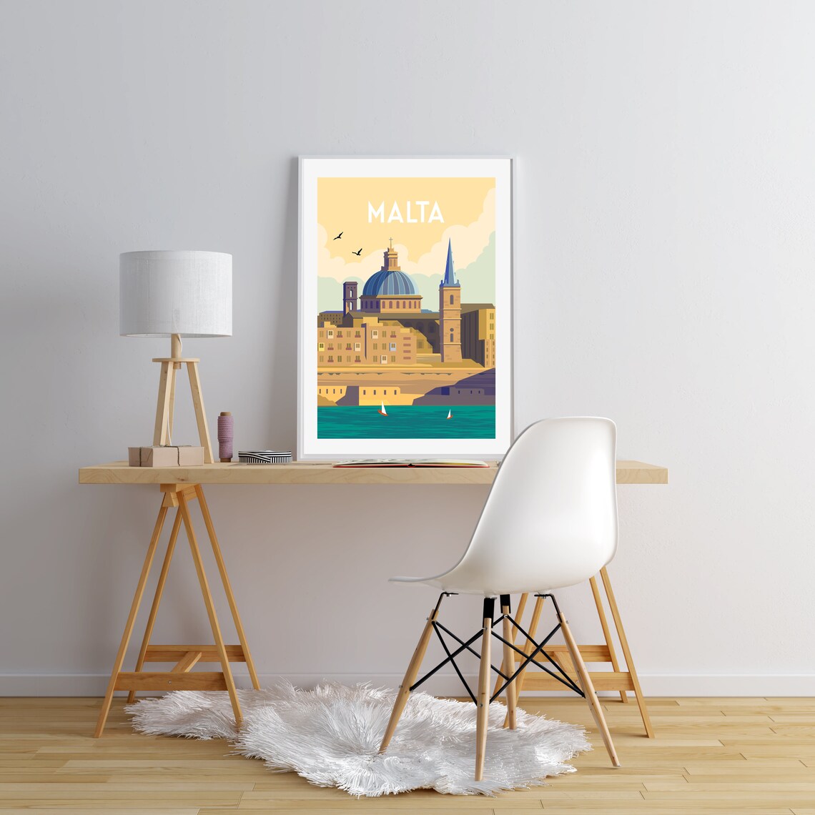 Malta Retro Travel Poster Print, Travel Wall Art - Image 2