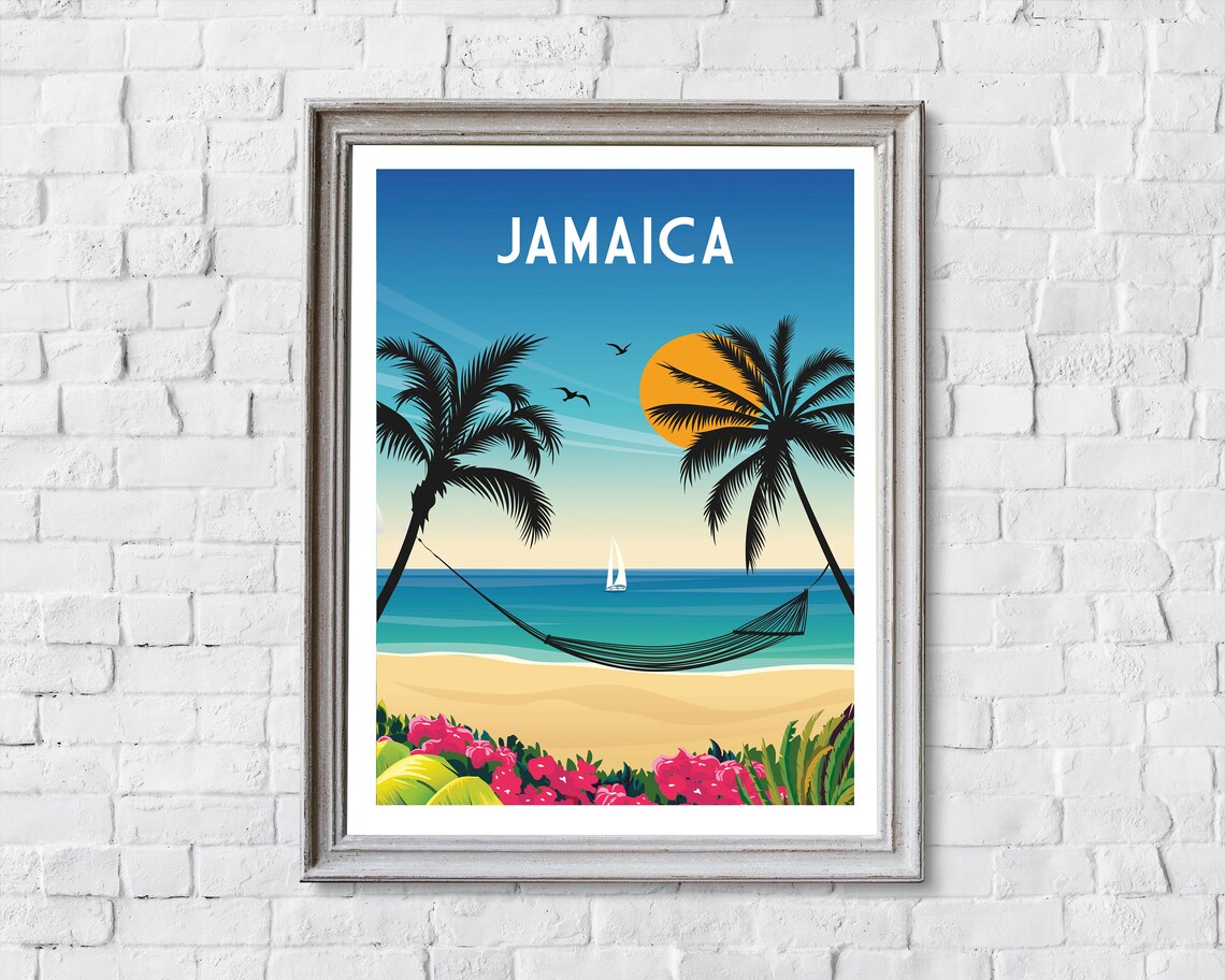 Jamaica Retro Travel Poster, Jamaica Wall Art Print - Image 2