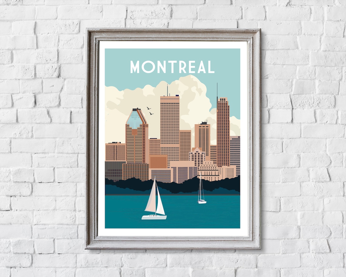 Montreal Retro Canada City Skyline Travel Scenery Art Poster - Image 2