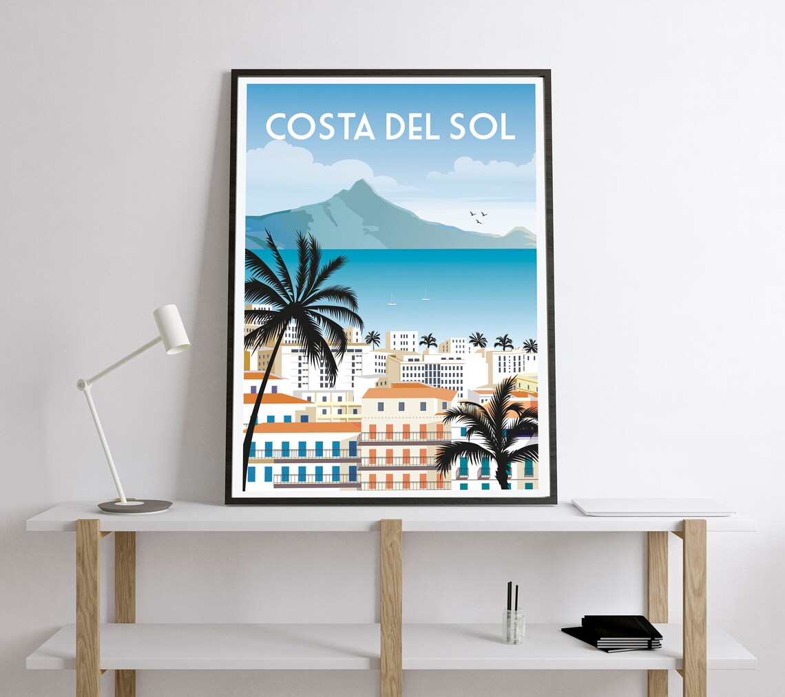 Costa Del Sol Retro Travel Poster, Spain Coast - Image 2