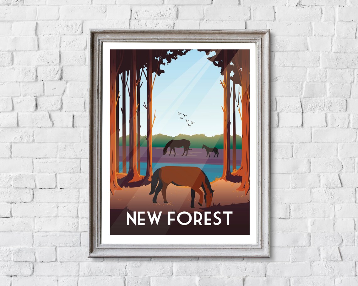 New Forest Travel Poster, National Park Art Print - Image 2