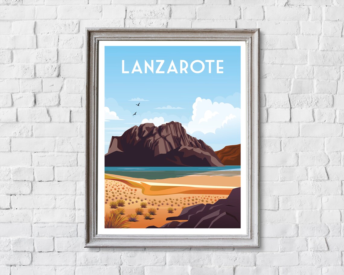 Lanzarote Travel Poster, Canary Islands Art Print - Image 2