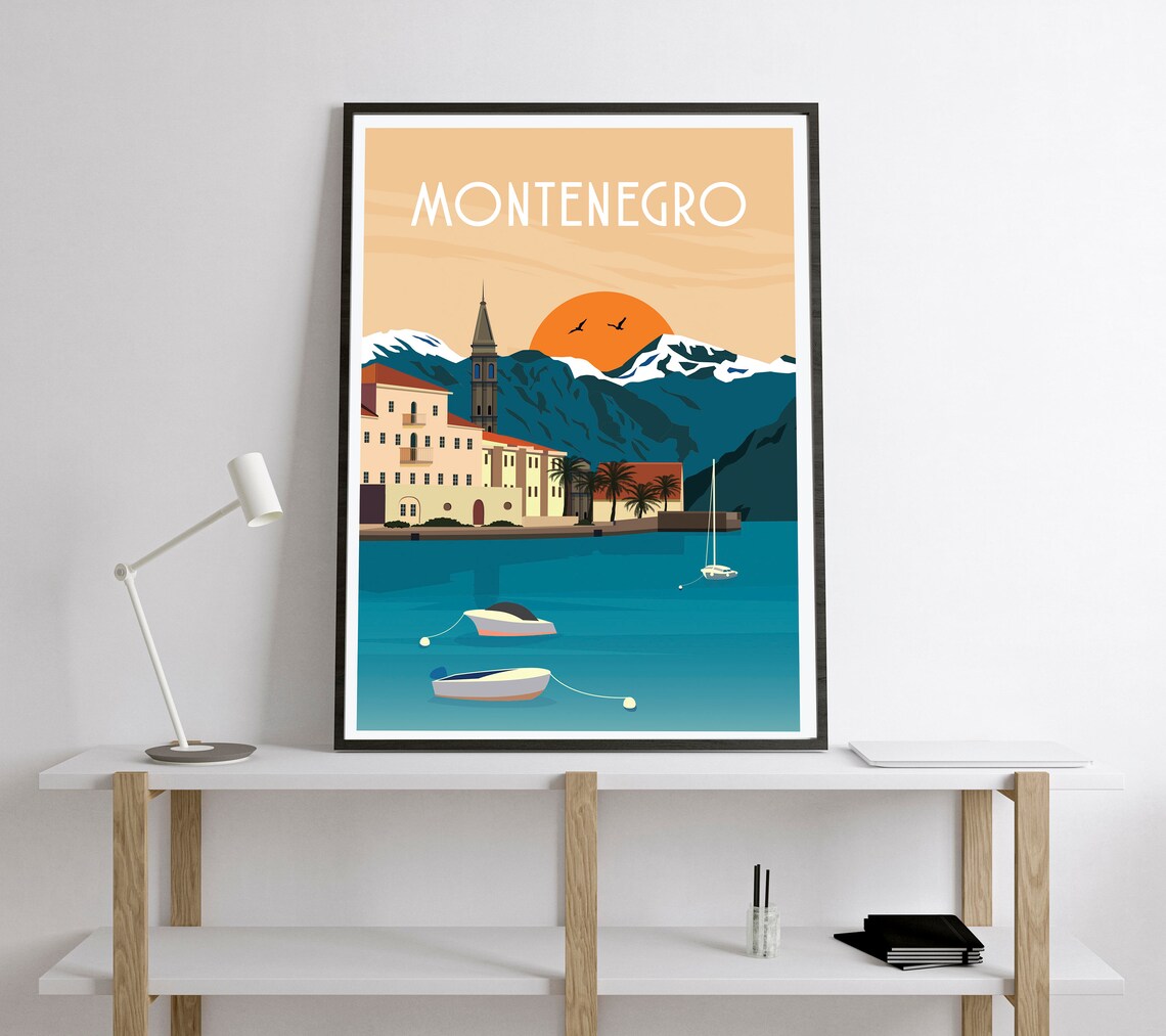 Kotor Montenegro Travel Poster, Montenegro Travel Print - Image 2