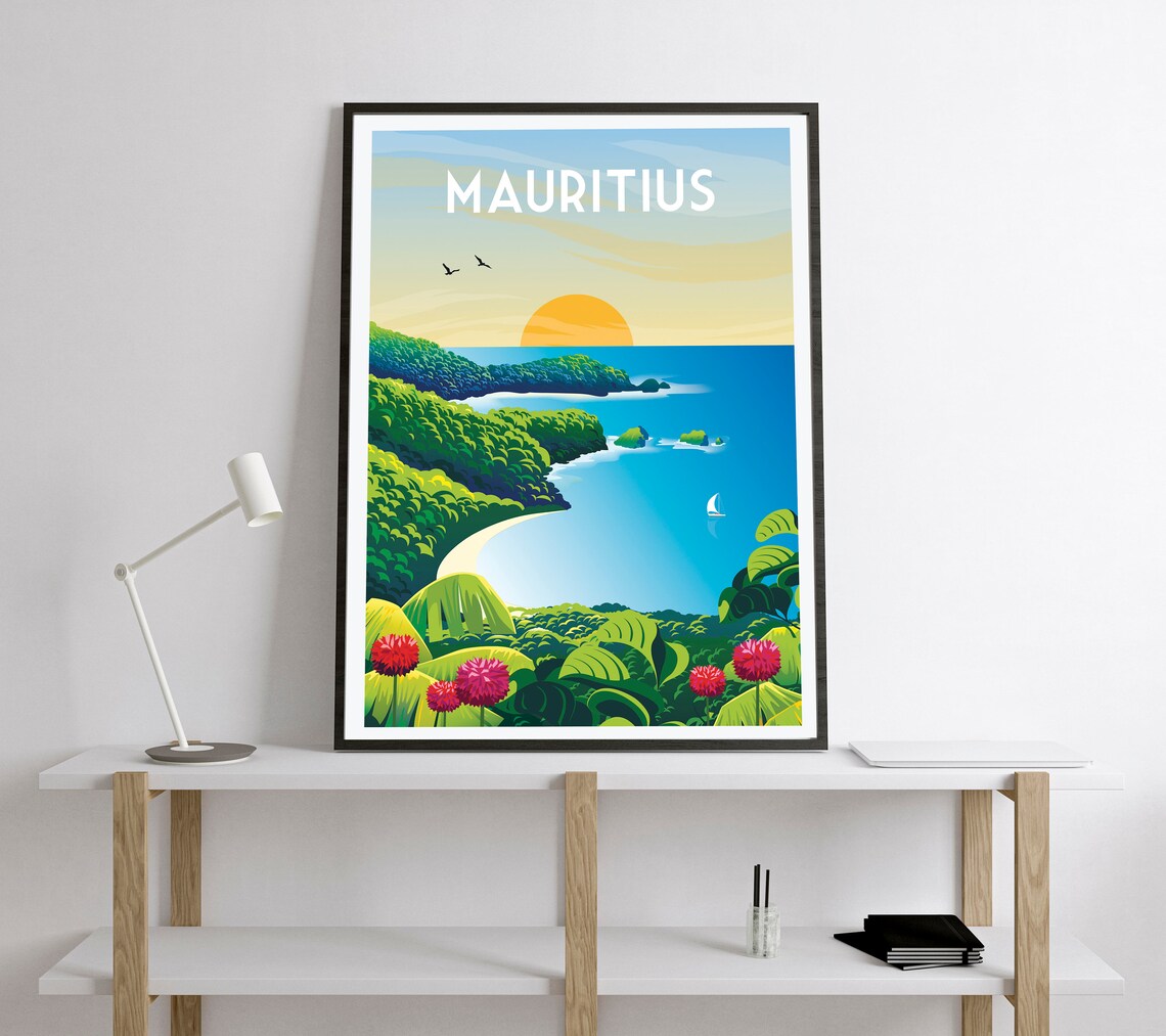 Mauritius Retro Travel Poster, Island Destination - Image 2