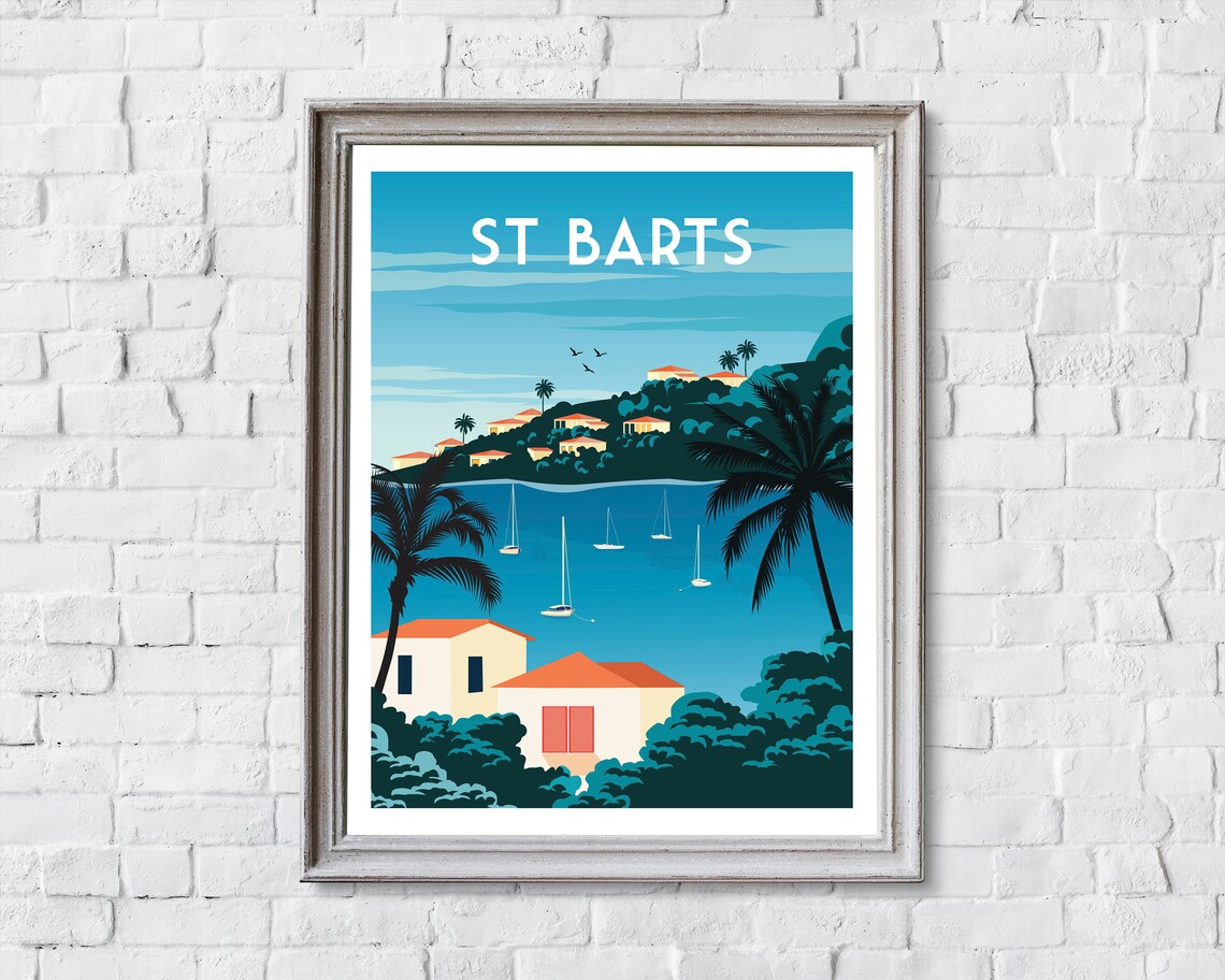 St Barts Travel Poster, Caribbean Travel Print - Image 2