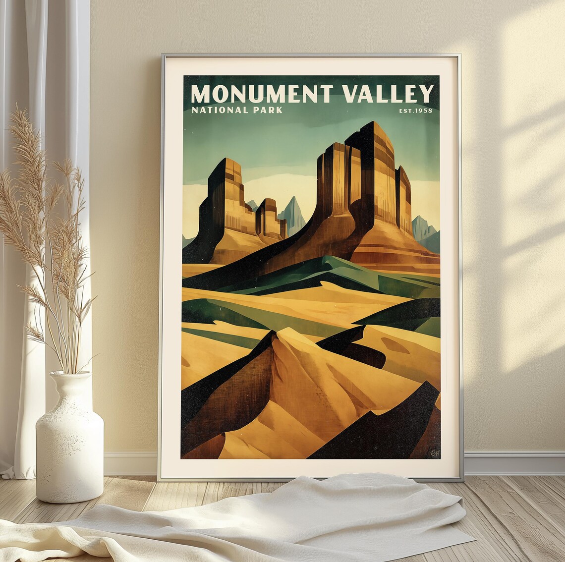 Monument Valley National Park Vintage Poster Cubist