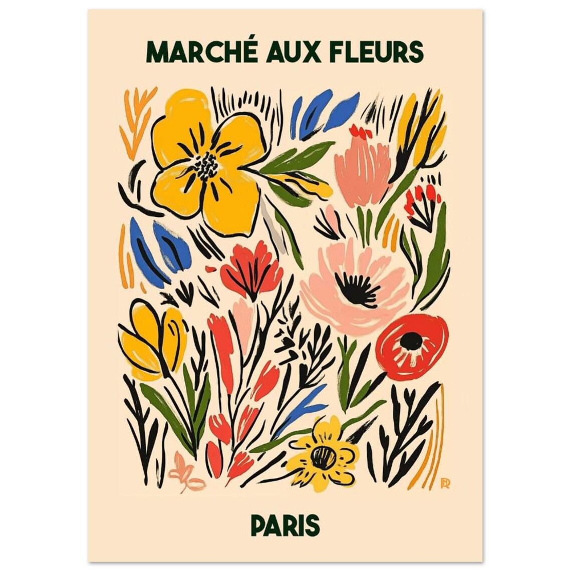 Paris March Aux Fleurs Vintage Floral Poster - Image 2