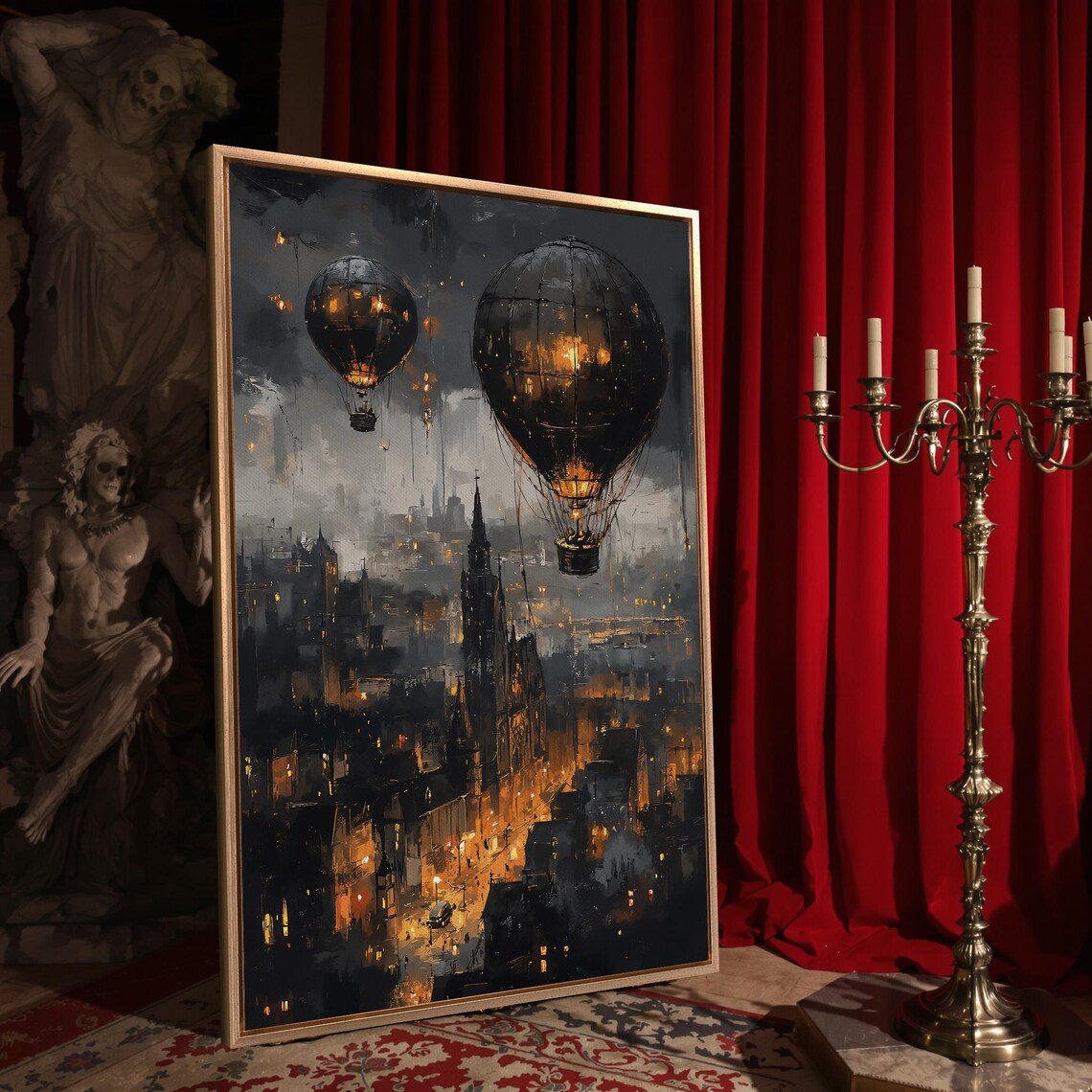 City Night Landscape, Gothic Dark Academic Poster - Image 4