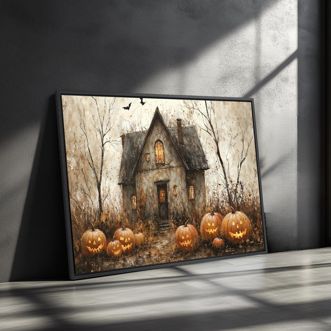 Halloween Haunted House Pumpkin Poster, Spooky Decor - Image 3